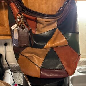 Coach 11465 Patchwork Leather Hobo Bag .